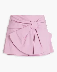 RED Valentino Bow-embellished twill shorts - Pink Pink