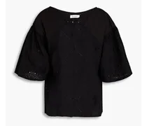 Mimi broderie anglaise cotton top - Black