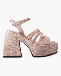 NODALETO Bulla Chibi glittered mesh platform sandals - Metallic Metallic