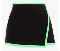 Alice Olivia - Lilia wrap-effect woven mini skirt - Black