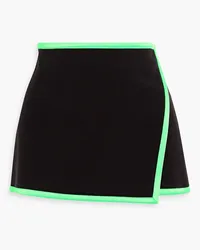 Alice + Olivia Alice Olivia - Lilia wrap-effect woven mini skirt - Black Black