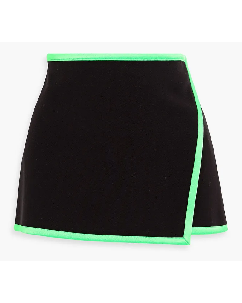 Alice + Olivia Alice Olivia - Lilia wrap-effect woven mini skirt - Black Black