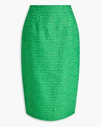 EMILIA WICKSTEAD Cotton-blend cloqué midi skirt - Green Green