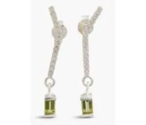 Sterling silver, peridot and crystal earrings - Metallic