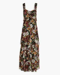 Alice + Olivia Alice Olivia - Rue ruffled floral-print broderie anglaise maxi dress - Black Black