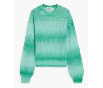Jandina metallic dégradé crochet-knit sweater - Green