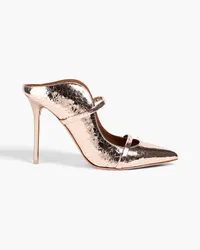 Malone Souliers Maureen 100 metallic cracked-leather mules - Metallic Metallic