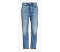 Nina cropped high-rise slim-leg jeans - Blue