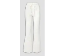 Primary ribbed stretch-cotton jersey flared pants - White