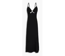 Cutout cady maxi slip dress - Black
