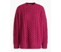 Cable-knit wool sweater - Purple