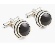 Stainless steel onyx cufflinks - Black