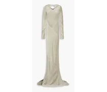 Open-back velvet gown - Gray