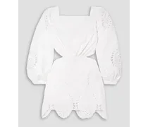 Lunar Relics cutout broderie anglaise cotton-poplin mini dress - White