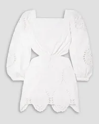 Johanna Ortiz Lunar Relics cutout broderie anglaise cotton-poplin mini dress - White White