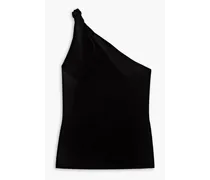 Persephone one-shoulder stretch-knit top - Black