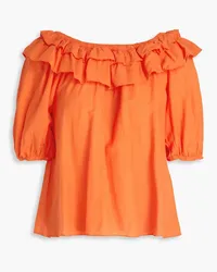 ba&sh Tiered cotton blouse - Orange Orange