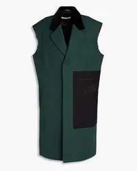 Maison Margiela Satin-trimmed twill and velvet blazer - Green Green