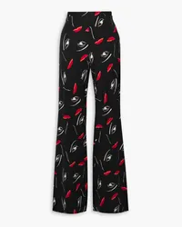 Diane von Furstenberg Brooklyn printed stretch-jersey flared pants - Black Black