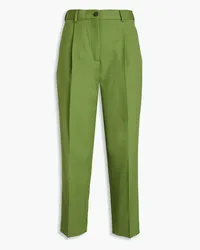 Acne Studios Pleated grain de poudre tapered pants - Green Green