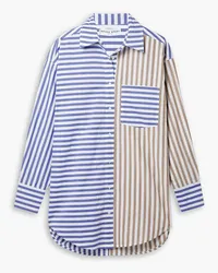 APIECE APART Oversized striped cotton-voile shirt - Blue Blue