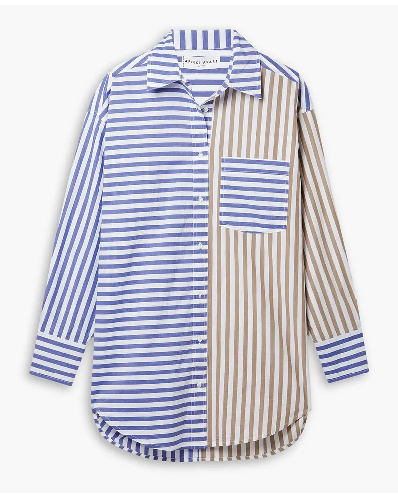 APIECE APART Oversized striped cotton-voile shirt - Blue Blue