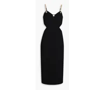 Dulce Amore chain-embellished cutout crepe midi dress - Black