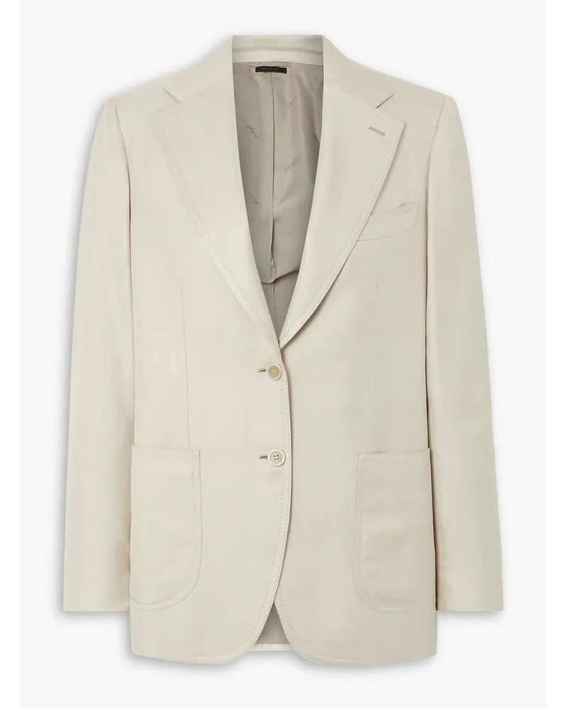 Brioni Amalfi silk-twill blazer - Neutral Neutral