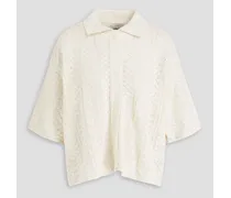 Crochet-knit cotton shirt - White