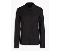 Cotton-blend poplin shirt - Black