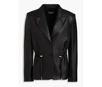 Faux leather blazer - Black
