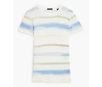 Striped slub cotton-jersey T-shirt - White