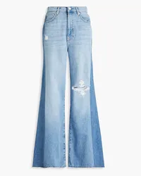 DL1961  Hepburn distressed high-rise wide-leg pants - Blue Blue