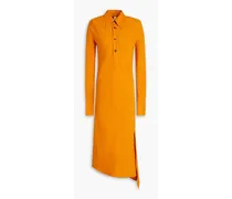 Aila asymmetric woven midi shirt dress - Orange