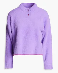 Jacquemus Neve brushed stretch-knit polo sweater - Purple Purple