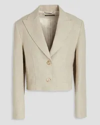 Alberta Ferretti Cropped linen blazer - White White