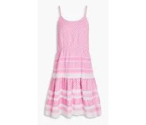 Tiered cotton-jacquard dress - Pink