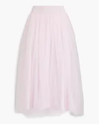 Autumn Cashmere Gathered layered tulle midi skirt - Pink Pink