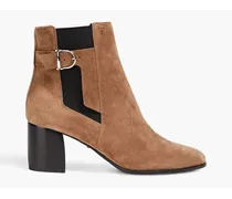 Two-tone suede ankle boots - Neutral