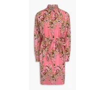Printed cotton-poplin shirt dress - Pink
