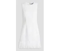 Fringed tweed mini dress - White