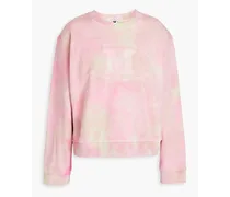 Felpa acid-wash embroidered French cotton-terry sweatshirt - Pink