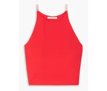 Cropped twill camisole - Red