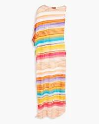 Missoni Mare asymmetric striped knitted coverup - Orange Orange