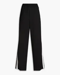 Sandro Grosgrain-trimmed twill wide-leg pants - Black Black