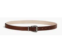 Textured-leather belt - Brown