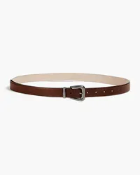 Brunello Cucinelli Textured-leather belt - Brown Brown