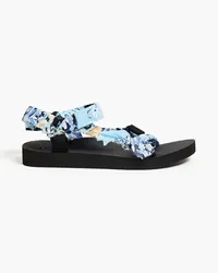 Arizona Love Trekky gauze-trimmed printed canvas sandals - Blue Blue