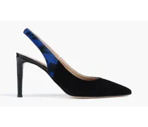 Calf hair and suede slingback pumps - Black