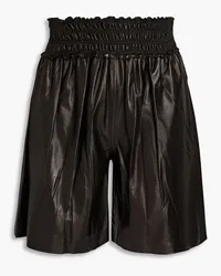 Rag & Bone Callie shirred leather shorts - Black Black